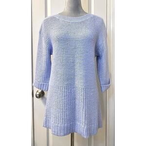 Chicos Women’s Subtle Shine Naomi Pullover Knit Sweater Top 3/4 Sleeve Cottage